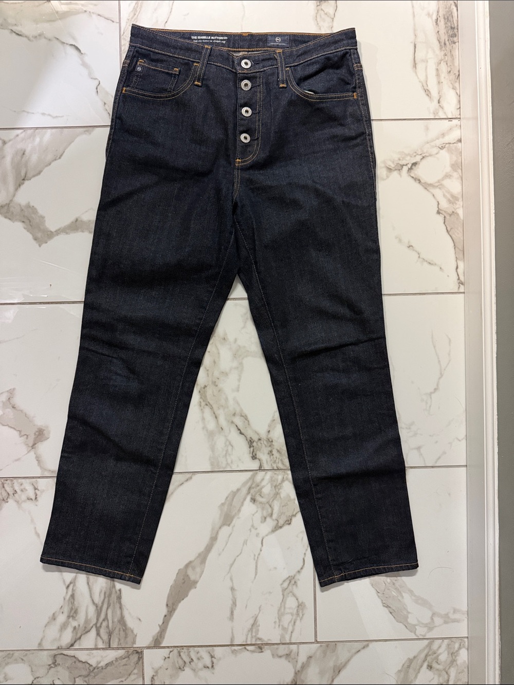 Women’s Dark Indigo Button-Fly Jeans